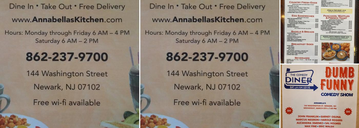 The Comedy Diner Formerly Annabella's Kitchen Menu