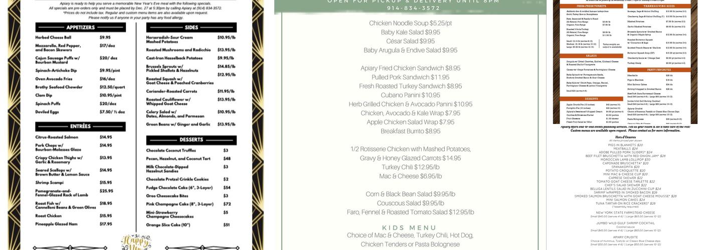 Apiary Menu