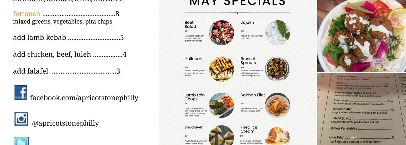 Apricot Stone BYOB Menu