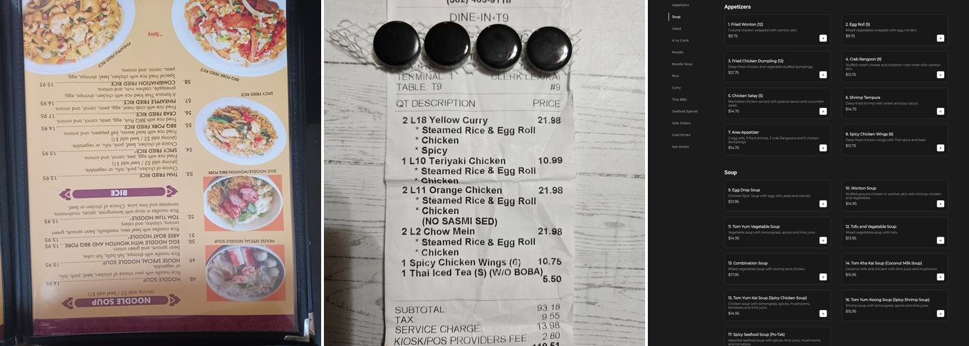 Thai Aree Menu