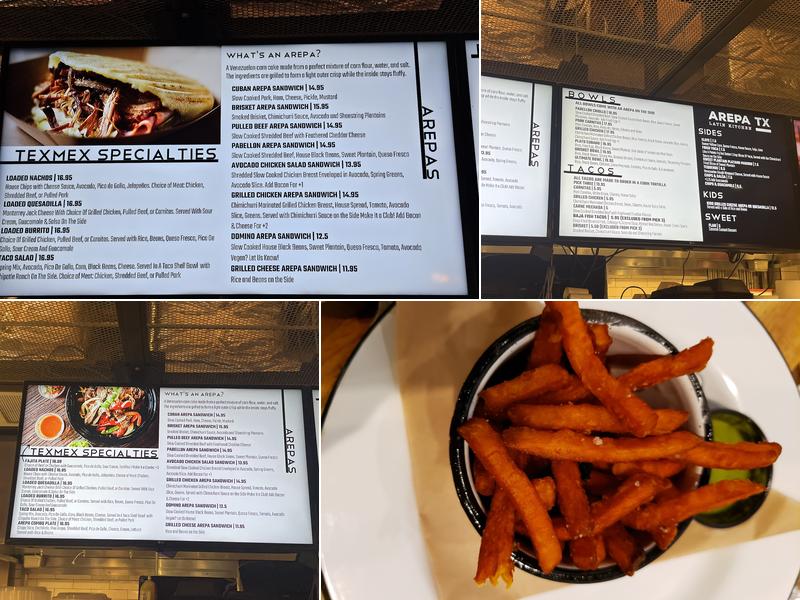 Arepa TX Menu