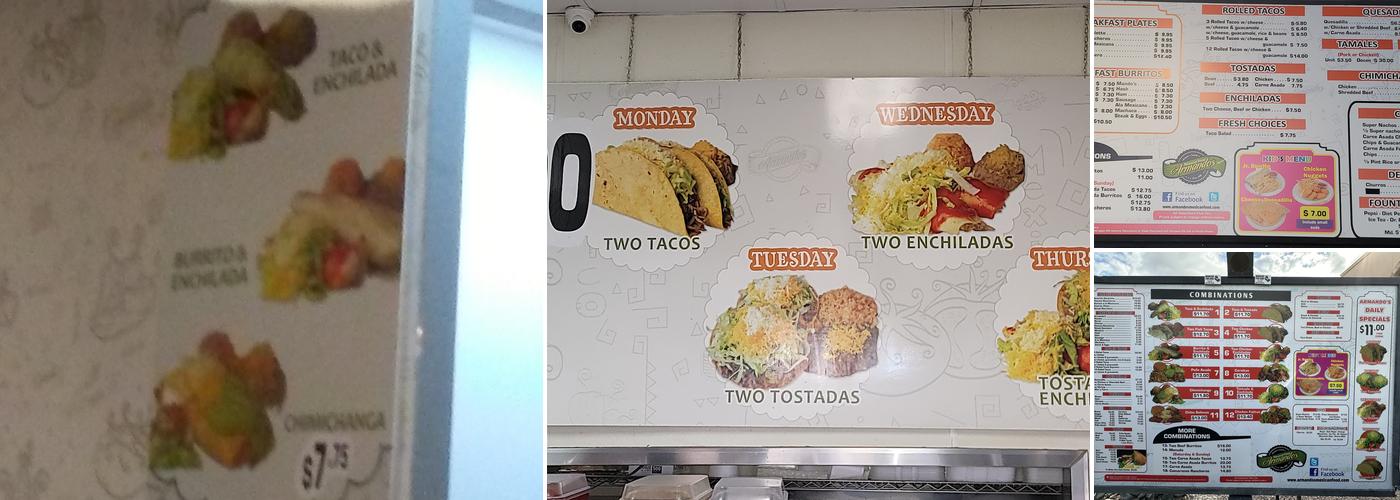 Armando's Mexican Grill Menu