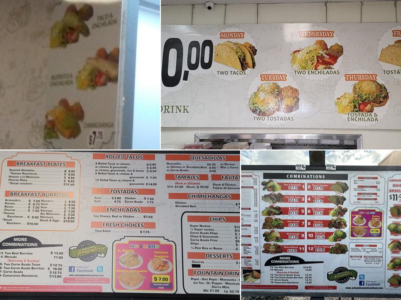Armando's Mexican Grill Menu
