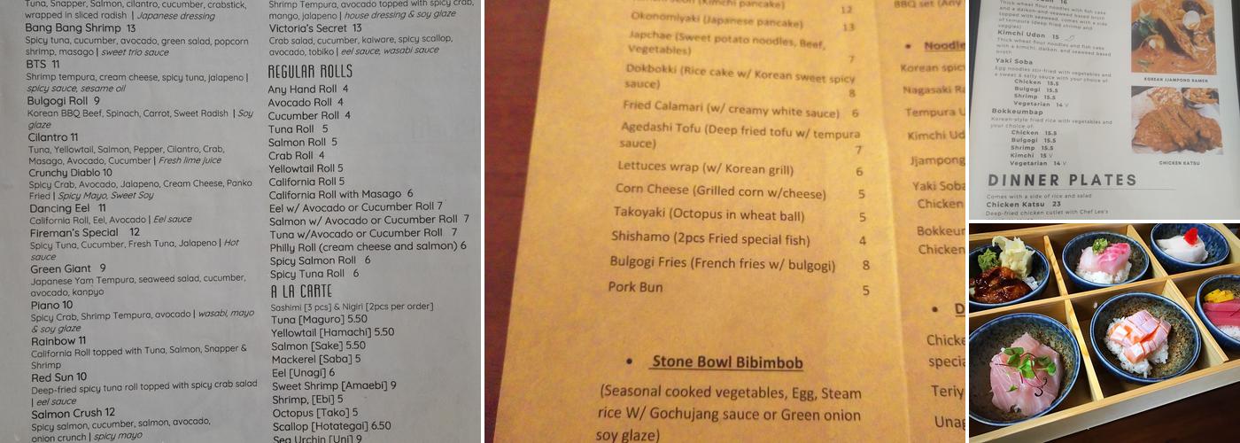 Aroma Korea Sushi & Grill Menu