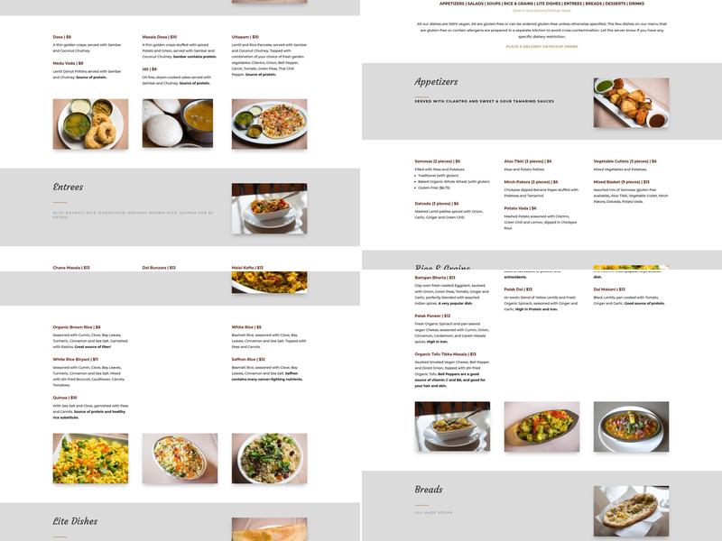 Arya Bhavan Menu