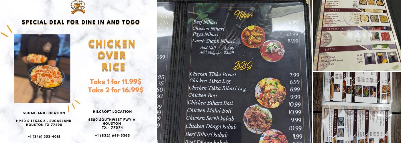 Ashar's Kitchen Menu