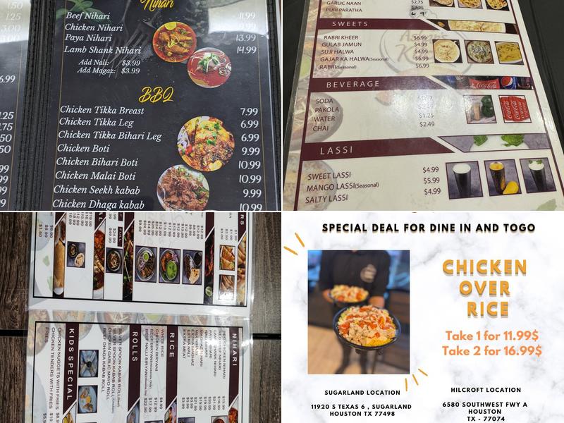 Ashar's Kitchen Menu