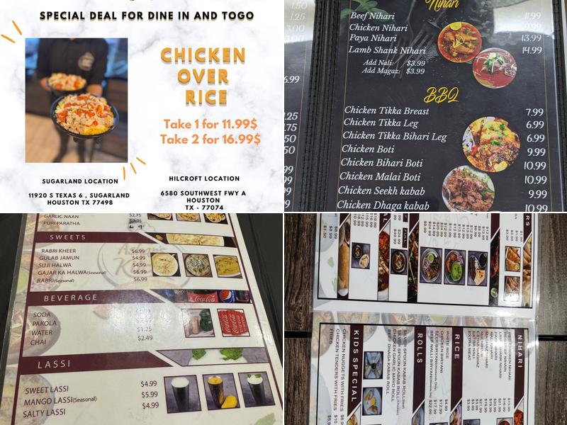 Ashar's Kitchen Menu