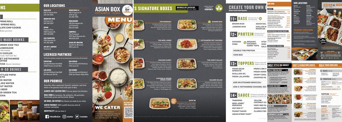Asian Box Menu