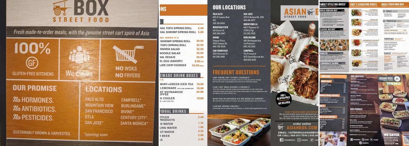 Asian Box Menu