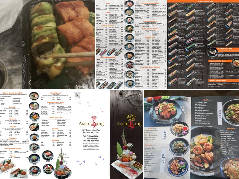 Asian King Menu