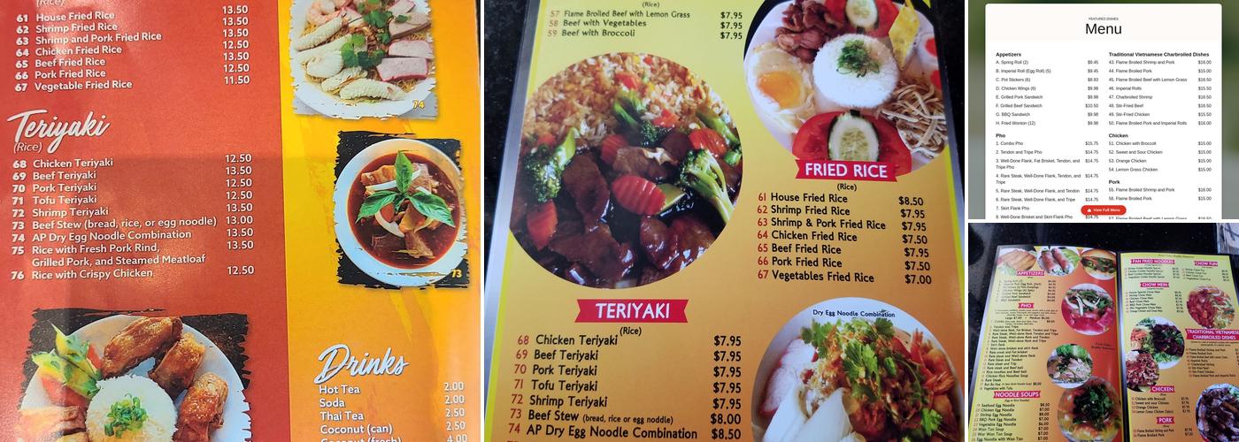 Asian Phở Menu