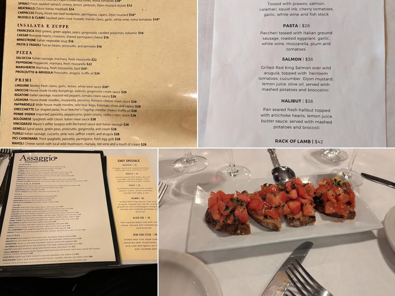 Assaggio Ristorante Menu