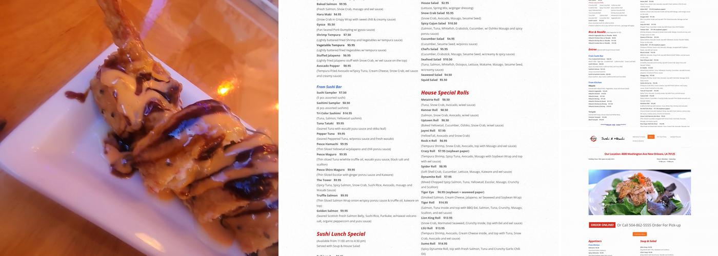 Asuka Sushi & Hibachi Menu