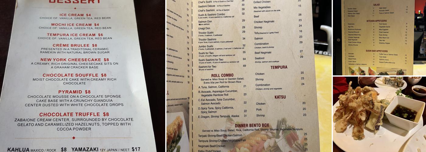Asuka Sushi Menu