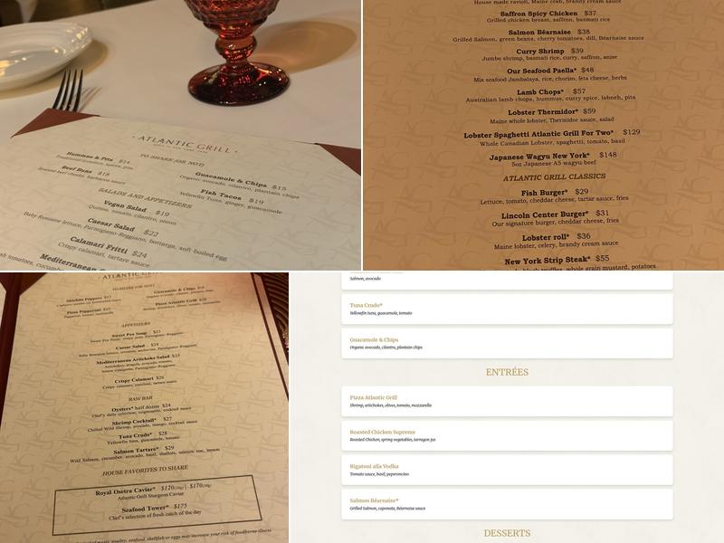 Atlantic Grill Menu