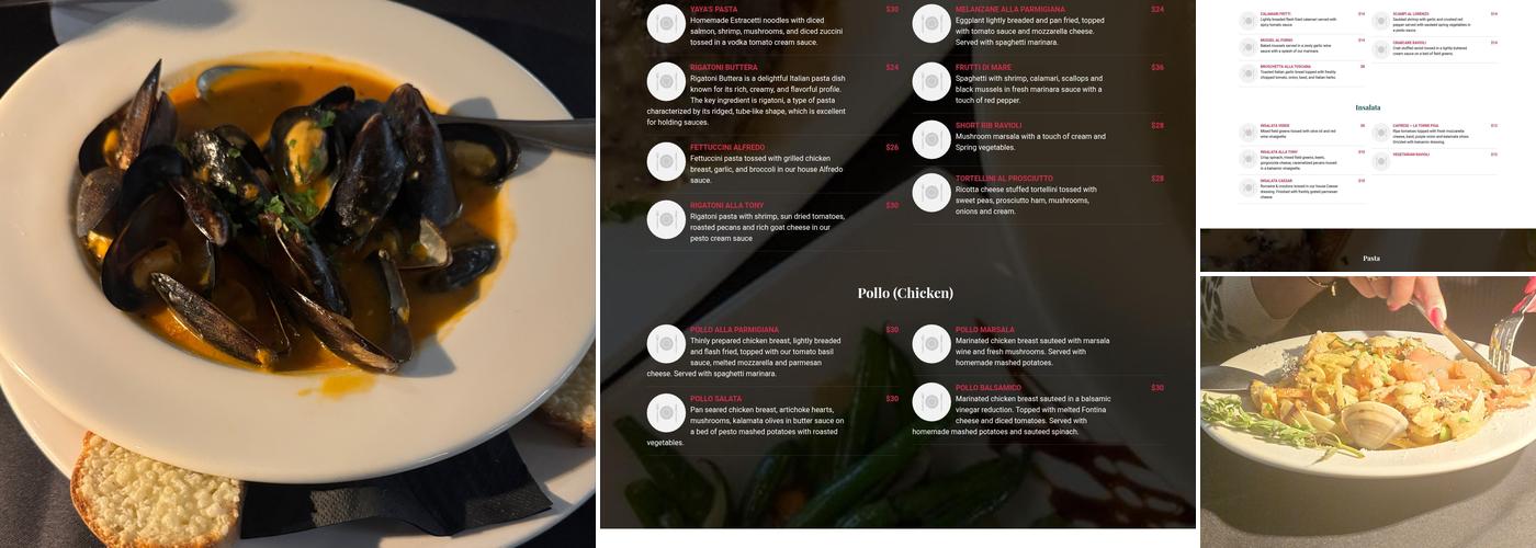 Avanzare Italian Dining Menu