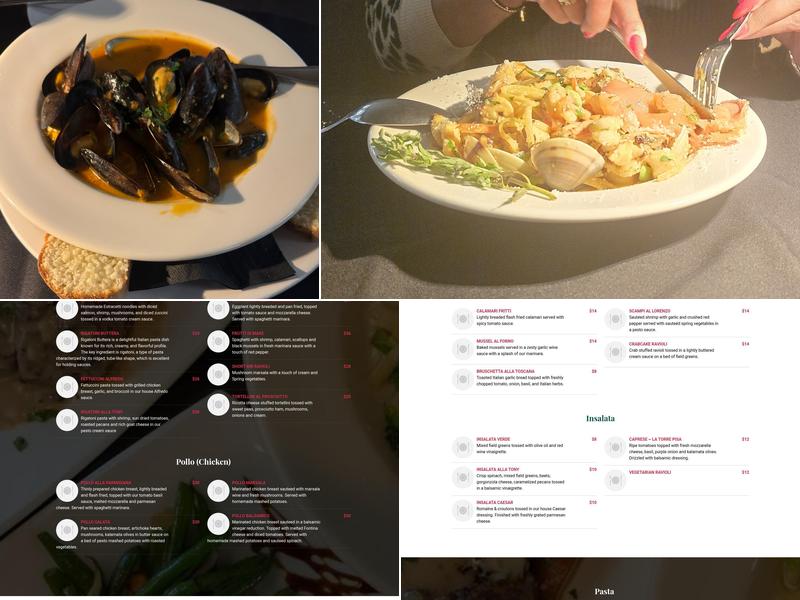 Avanzare Italian Dining Menu