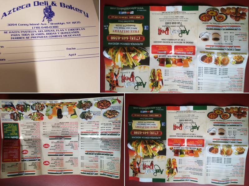 Azteca Deli Menu