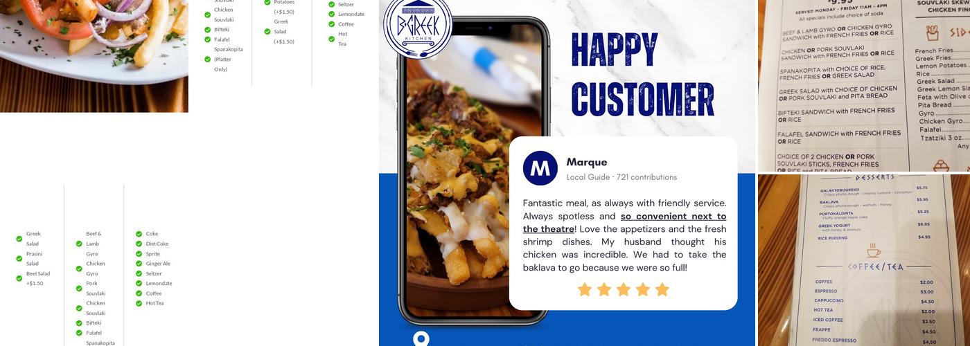 B Greek Kitchen Menu