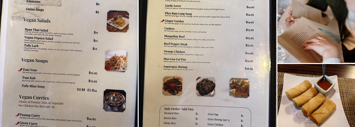 Baan Thai Restaurant Lasvegas Menu