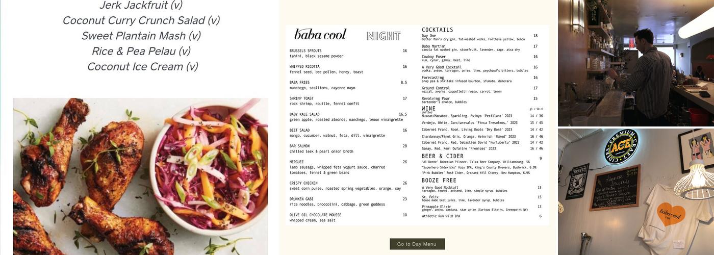 baba cool fort greene Menu