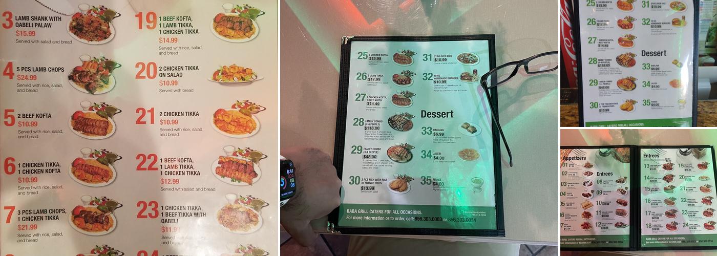 BaBagrill Menu