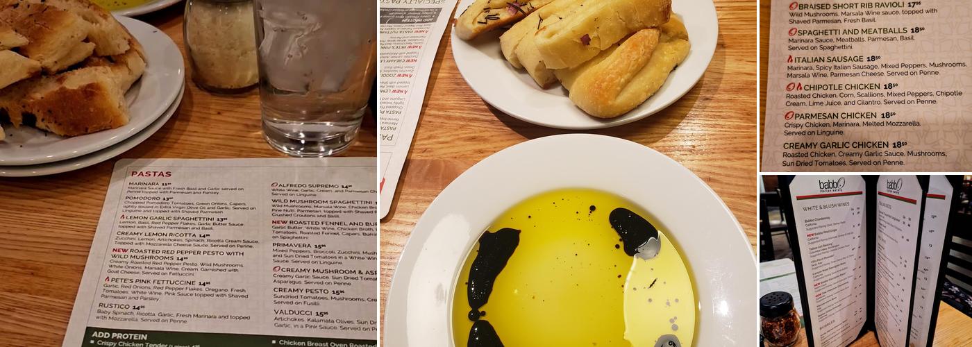 Babbo Italian Eatery Menu