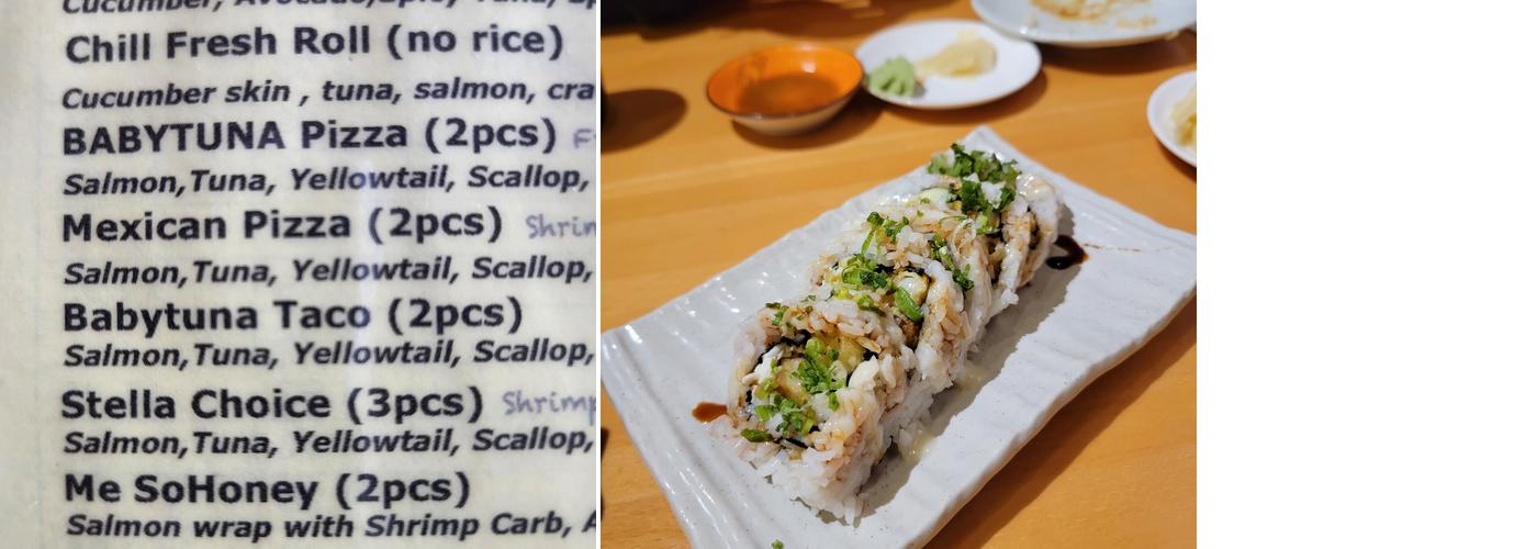 BABYTUNA Sushi Menu