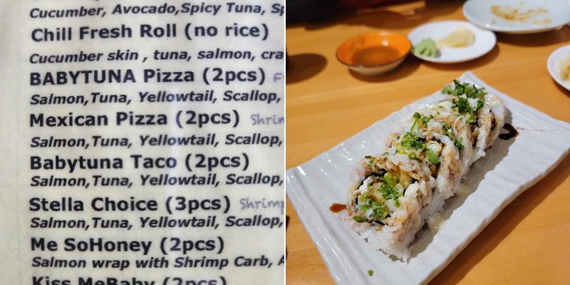 BABYTUNA Sushi Menu