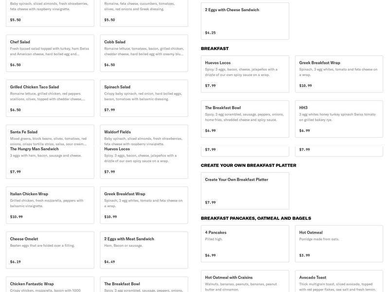 Back Country Deli Menu