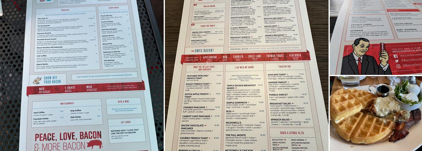 Bacon Social House - Sunny Side Menu