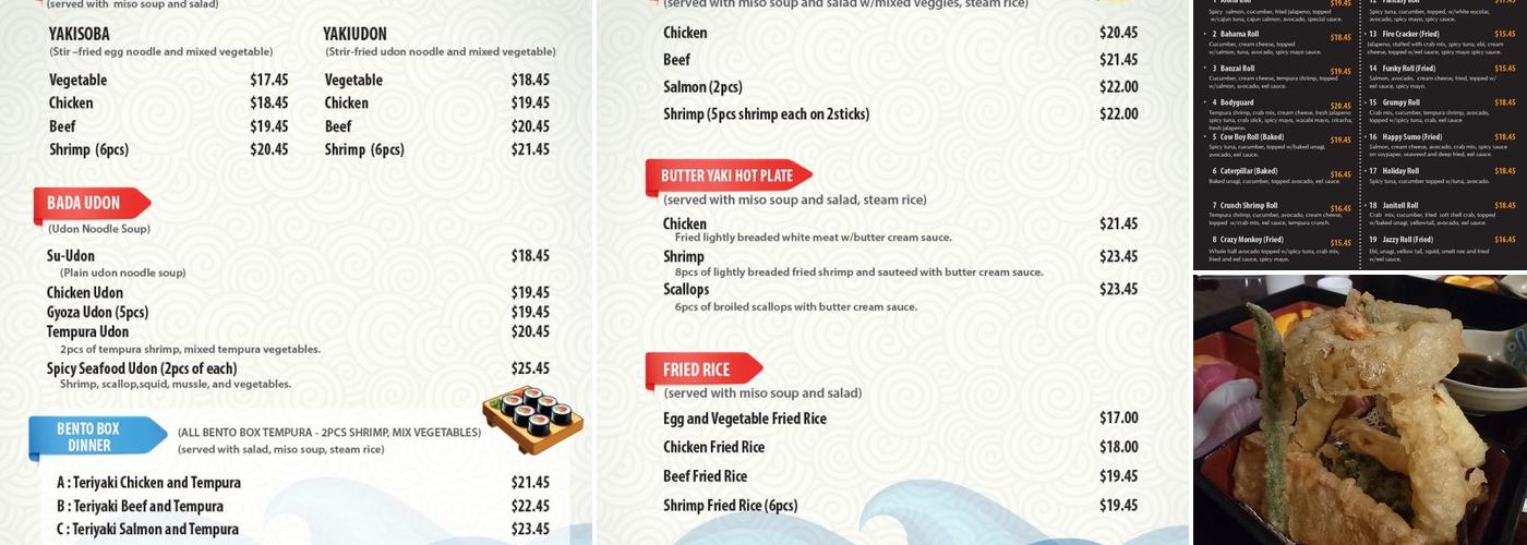 Bada Japanese Restaurant Menu