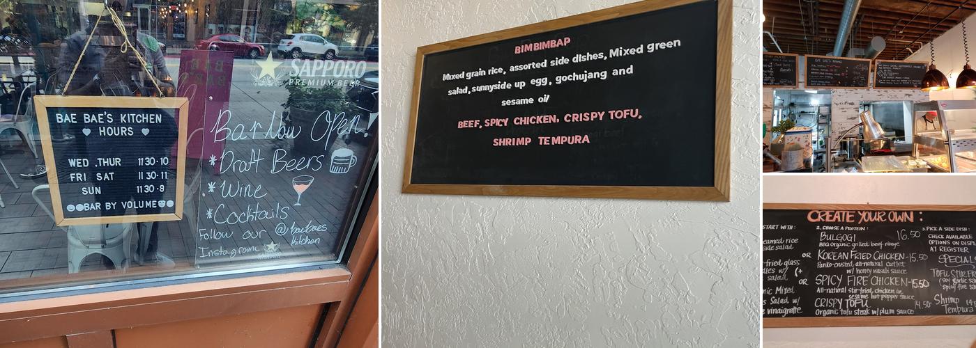 Bae Bae's Kitchen Menu