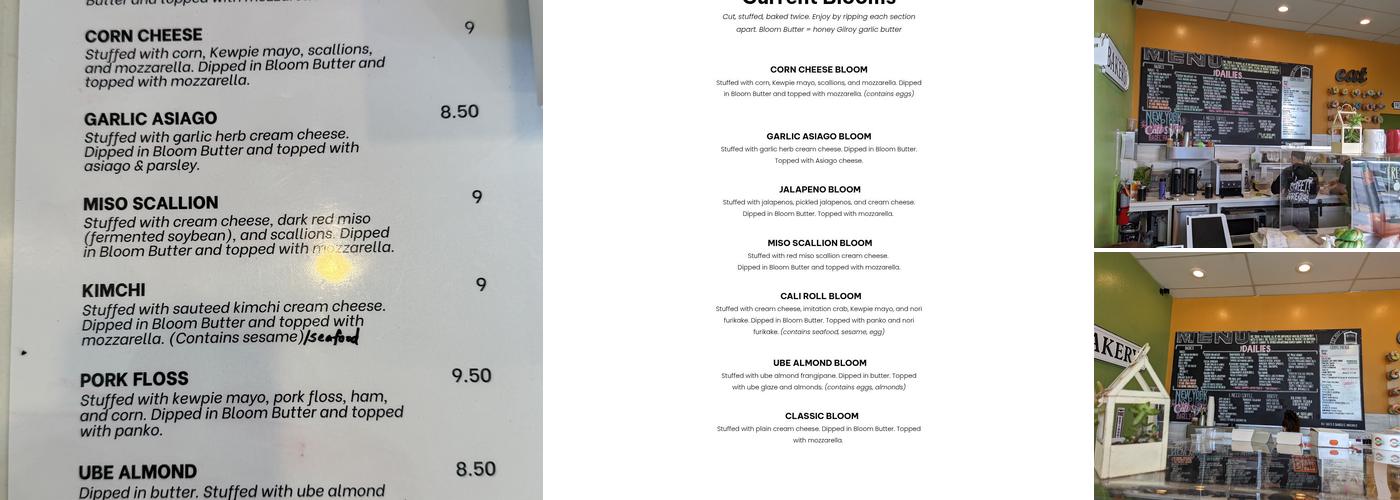 Bloom Bagels (Coffee & Matcha) Menu