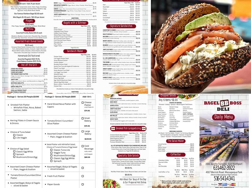 Bagel Boss of East Northport Menu
