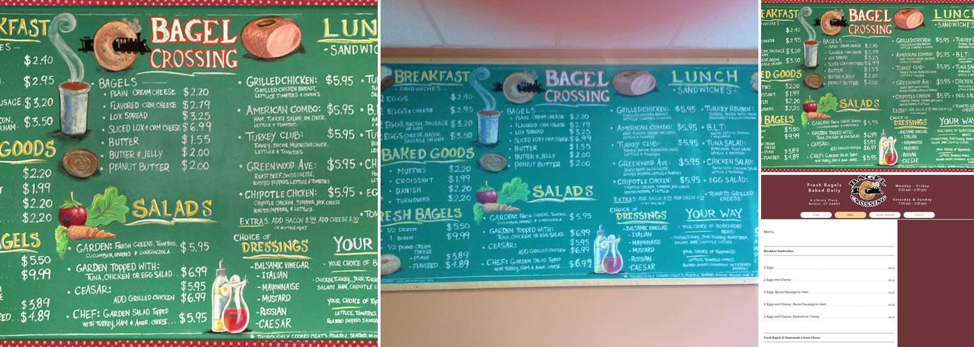Bagel Crossing Menu