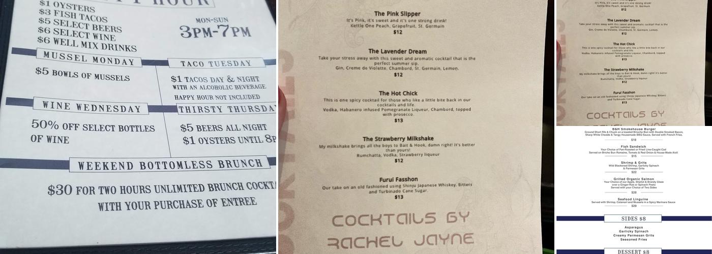 Bait & Hook NYC Menu