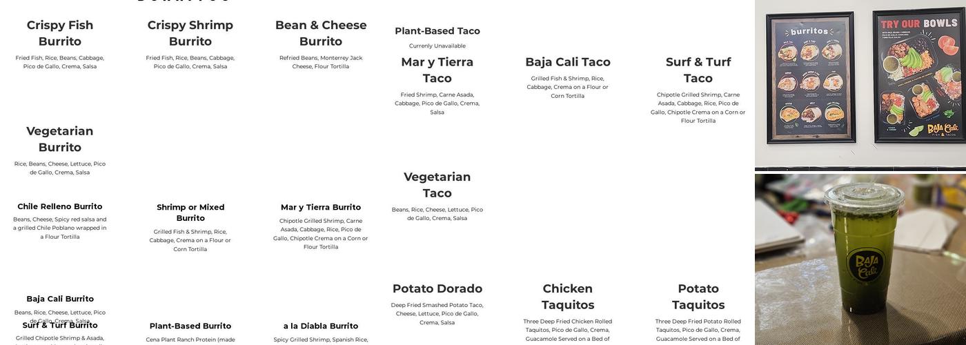 Baja Cali Fish & Tacos (Main) Menu