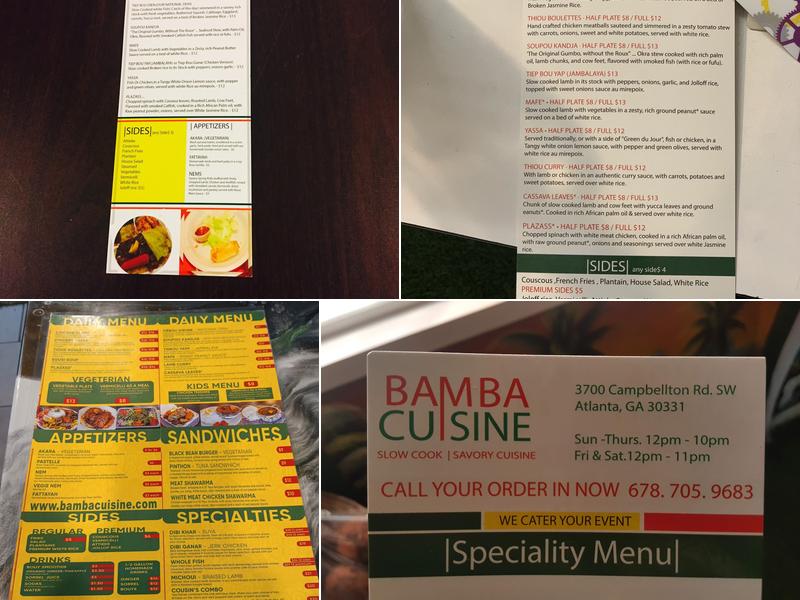 Bamba Cuisine Menu