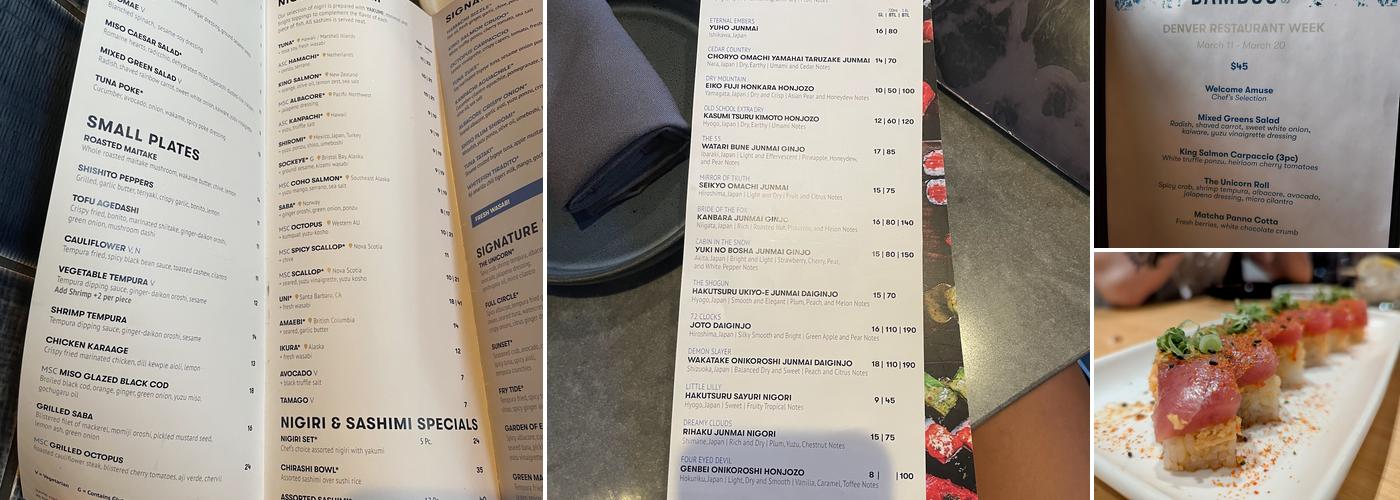 Bamboo Sushi Menu