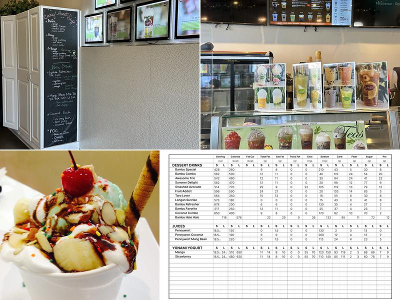 Bambu Desserts & Drinks Menu