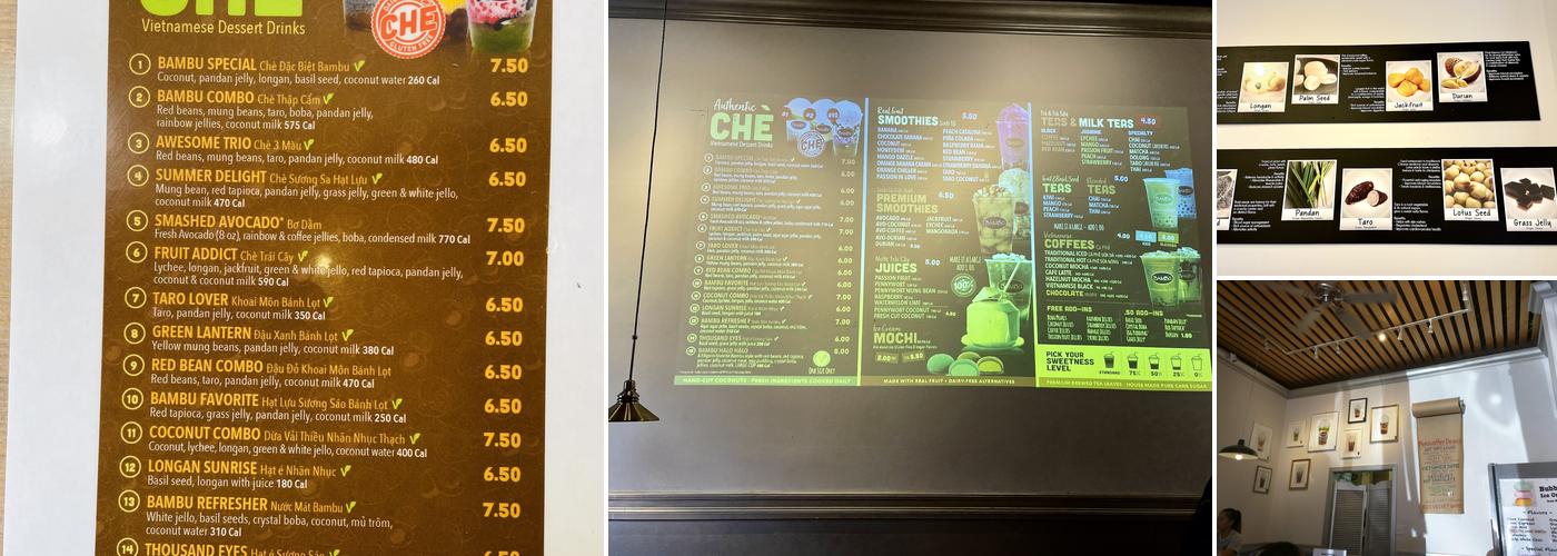 Bambu Desserts & Drinks Menu