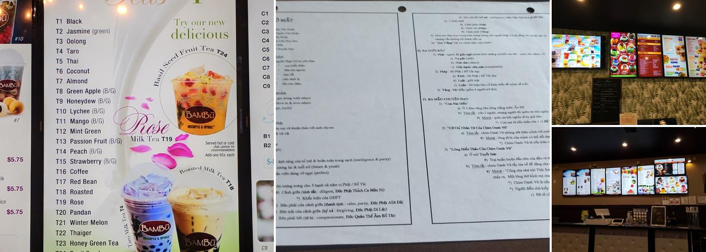 Bambū Desserts & Drinks Menu