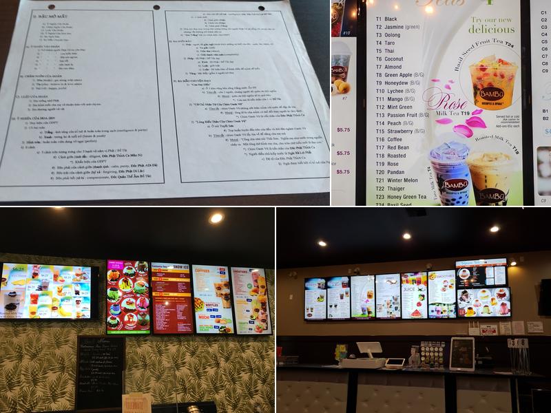 Bambū Desserts & Drinks Menu