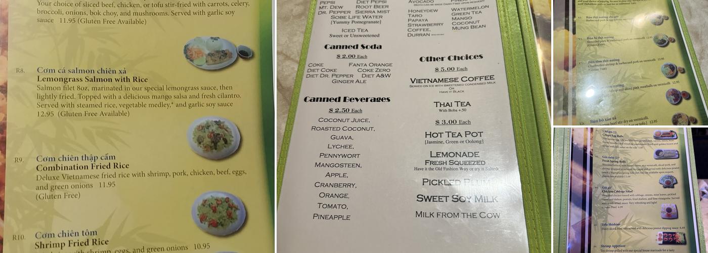 Bambu Vietnamese Cuisine Menu