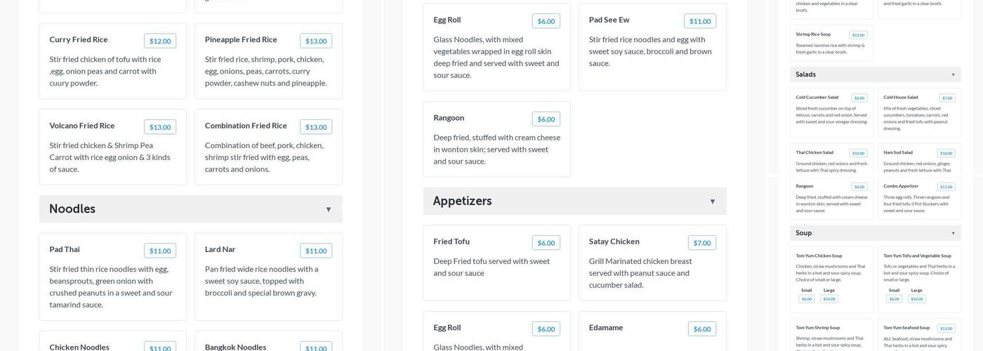 Bangkok Belly Des Plaines Menu