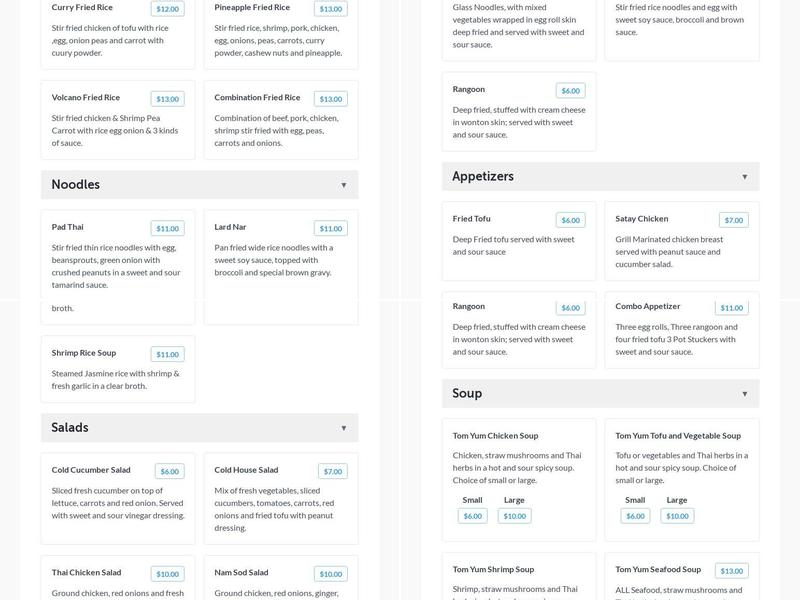 Bangkok Belly Des Plaines Menu