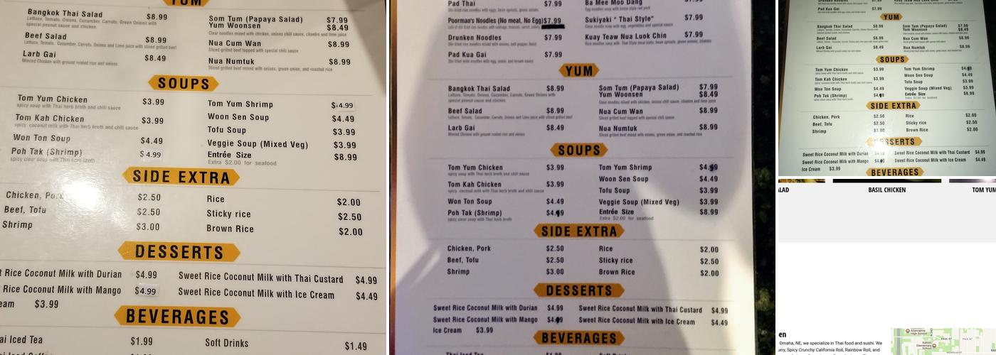 Bangkok Kitchen Menu