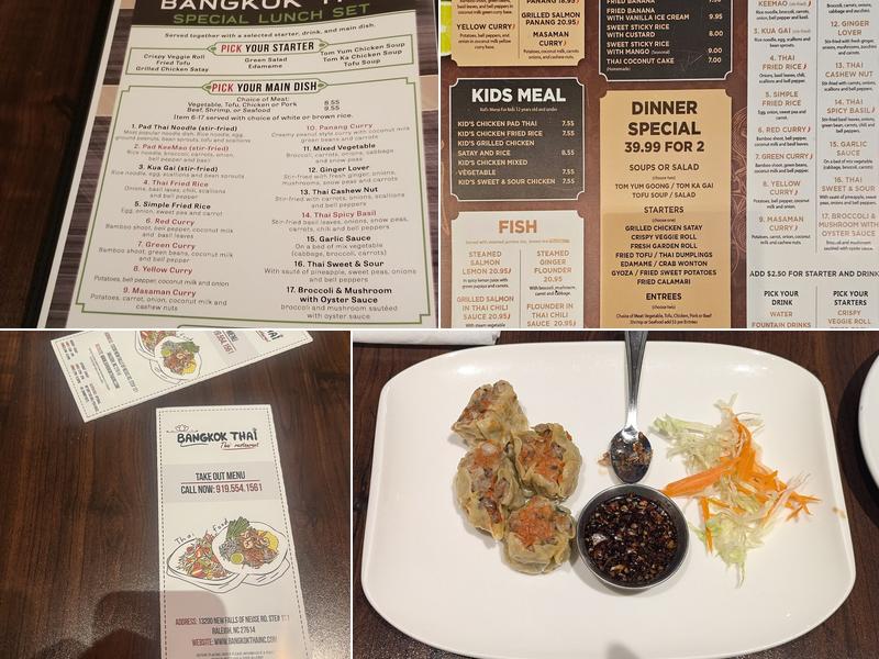 Bangkok Thai Restaurant Menu